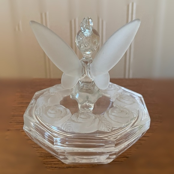 RARE Arribas Brothers for Disney Glass Tinkerbell Trinket Box - Jewelry - Picture 2 of 9